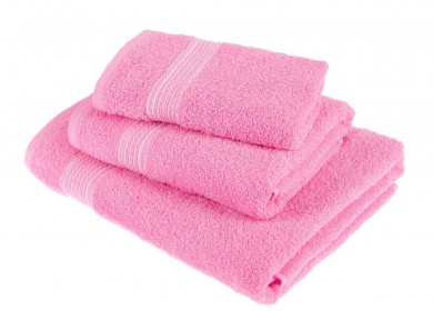 3шт набор махровых полотенец Плетение Розовый - 1