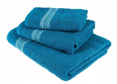 3шт набор махровых полотенец Плетение Глубокий синий - 1